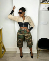 Fashion Camouflage Denim Fifth Pants LSD-2764