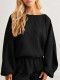 Solid Color Long Sleeve Two Piece Pants Set MIL-L346