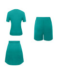 Fashion Solid Color Three Piece Shorts Set ZDF-33520
