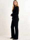 Solid Color Long Sleeve Two Piece Pants Set MIL-L346