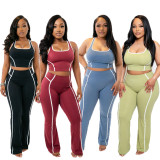 Sleeveless Tank Top Flare Pants Suit CM-60405