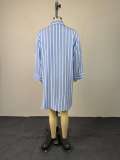 Stripe Loose Long Sleeve Shirt GCNE-73691