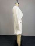 Solid Color Blazer+Mini Dress 2 Piece Set GCNE-73673
