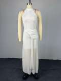 Sleeveless Pleated Slim Maxi Dress GCNE-73599