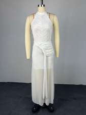 Sleeveless Pleated Slim Maxi Dress GCNE-73599