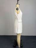 Solid Color Blazer+Mini Dress 2 Piece Set GCNE-73673