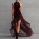 Sleeveless Ruched Irregular Maxi Dress GWDS-260106