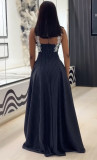 Lace Sling Stripe Big Swing Maxi Dress GANY-LB2923