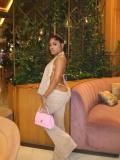Halterneck Backless Tops Wide Leg Pants Suit GCNE-73530