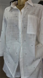 3/4 Sleeve Lapel Shirt Two Piece Shorts Set GCNE-72740