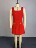 Solid Color Blazer+Mini Dress 2 Piece Set GCNE-73673