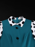 Color Block Polka Dot Print Midi Dress GKEN-ADR060180
