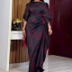 Bat Sleeve O Neck Print Maxi Dress GKEN-ADR060406