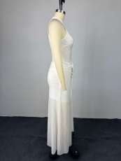 Sleeveless Pleated Slim Maxi Dress GCNE-73599