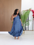 Loose Solid Color Sleeveless Maxi Dress SFY-851