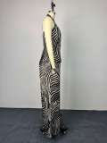 Print Sleeveless Vest Wide Leg Pants 2 Piece Set GCNE-73786