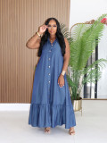 Loose Solid Color Sleeveless Maxi Dress SFY-851