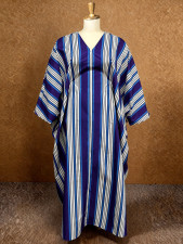 Loose V Neck Stripe Satin Maxi Dress GKEN-ADR060342