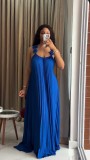 Cross Backless Pleated Maxi Dress GMSF-9439-2
