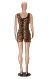 Print Sleeveless Backless Sport Romper MZ-2088-1