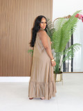 Loose Solid Color Sleeveless Maxi Dress SFY-851