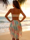 Chiffon Spaghetti-strap Top And Irregular Skirt Beach Set GWDS-260223