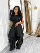 Solid Color Sleeveless Vest Wide Leg Pants 2 Piece Set SFY-838