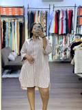 Stripe Loose Long Sleeve Shirt GCNE-73691