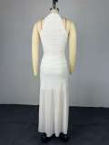 Sleeveless Pleated Slim Maxi Dress GCNE-73599