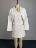 Solid Color Blazer+Mini Dress 2 Piece Set GCNE-73673