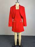 Solid Color Blazer+Mini Dress 2 Piece Set GCNE-73673