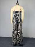 Print Sleeveless Vest Wide Leg Pants 2 Piece Set GCNE-73786