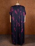 Bat Sleeve O Neck Print Maxi Dress GKEN-ADR060406