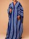 Loose V Neck Stripe Satin Maxi Dress GKEN-ADR060342