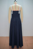 Lace Sling Stripe Big Swing Maxi Dress GANY-LB2923