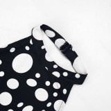 Polka Dots Print Tie Up Backless Jumpsuit GDSF-D26JP077