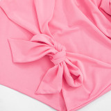Solid Color Halterneck Tie Up Tops GDSF-J26TP103