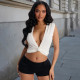 Deep V Neck Sleeveless T Shirt GDSF-C26TP090