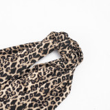 Leopard Print Backless Romper GDSF-D26RP008