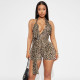 Leopard Print Backless Romper GDSF-D26RP008
