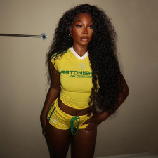 Letter Print Sleeveless T Shirt Short Sport Suit DLSF-K6S03559A