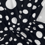 Polka Dots Print Tie Up Backless Jumpsuit GDSF-D26JP077