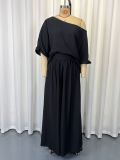 Solid Color Half Sleeve Two Piece Pants Set GWDS-260322