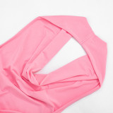 Solid Color Halterneck Tie Up Tops GDSF-J26TP103