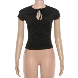 Solid Color Tie Up Tops DLSF-K6L04385A