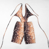Print Backless Halterneck Romper GDSF-J26RP105