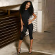 Solid Color Sleeveless Bodysuit Seventh Pants Suit GDSF-J26ST035