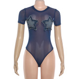 Mesh Short Sleeve Bodysuit XEF-K6K03955A