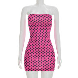 Polka Dots Print Tube Top Mini Dress GSZM-D26DS072