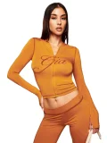 Long Sleevel Print Hooded Flare Pants 2 Piece Set GXZY-Xy2507